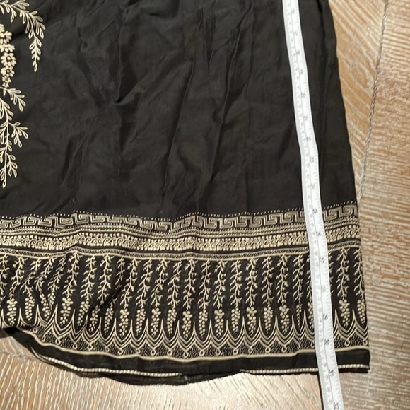 Max Studio Black & Gold Floral Puff Sleeve Cotton Silk Blend Babydoll Dress XS - Picture 5 of 5